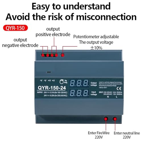 Alimentation à découpage 12V 100W sur rail DIN pour tension instable