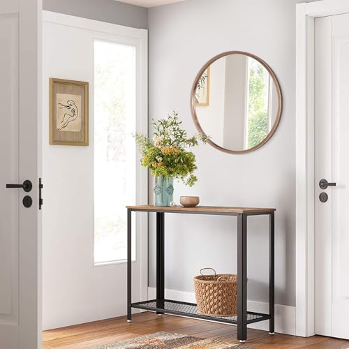 Image of Round Bathroom Mirror Circle Aluminum Alloy Wall Mirrors with Simple Metal Frame Modern Round Hanging Mirror for Bathroom Hallway Room Living Purple Frame