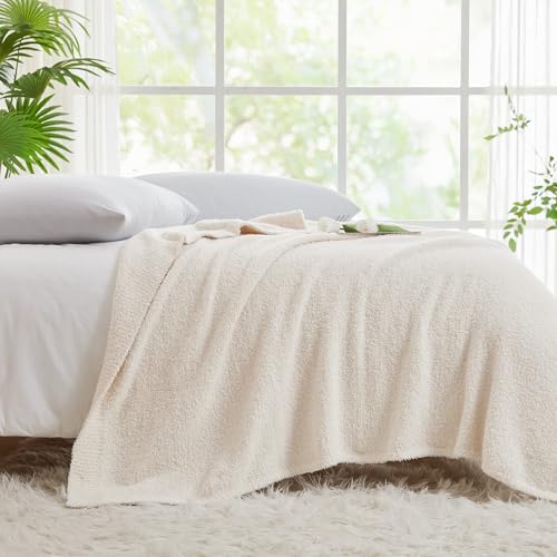 Image of CYMULA Kids Blanket for Boys Girls 30x40 inches, Soft Cozy Fuzzy Swaddle Throw Blanket for Crib Stroller, White