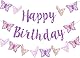 Happy Birthday Schmetterling Girlande - Geburtstag Banner für Party Deko