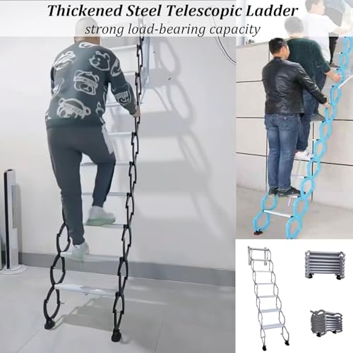 Escalera plegable retráctil de acero para optimizar espacio en el ático 4