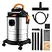 DEKO 1200W 25L 4-in-1 Wet and Dry Vacuum Cleaner with Blower Function, ≥17KPA Strong Suction, 10m Cable, Wheels & Handheld Leaf Blower for DIY, Car, Garage, Workshop