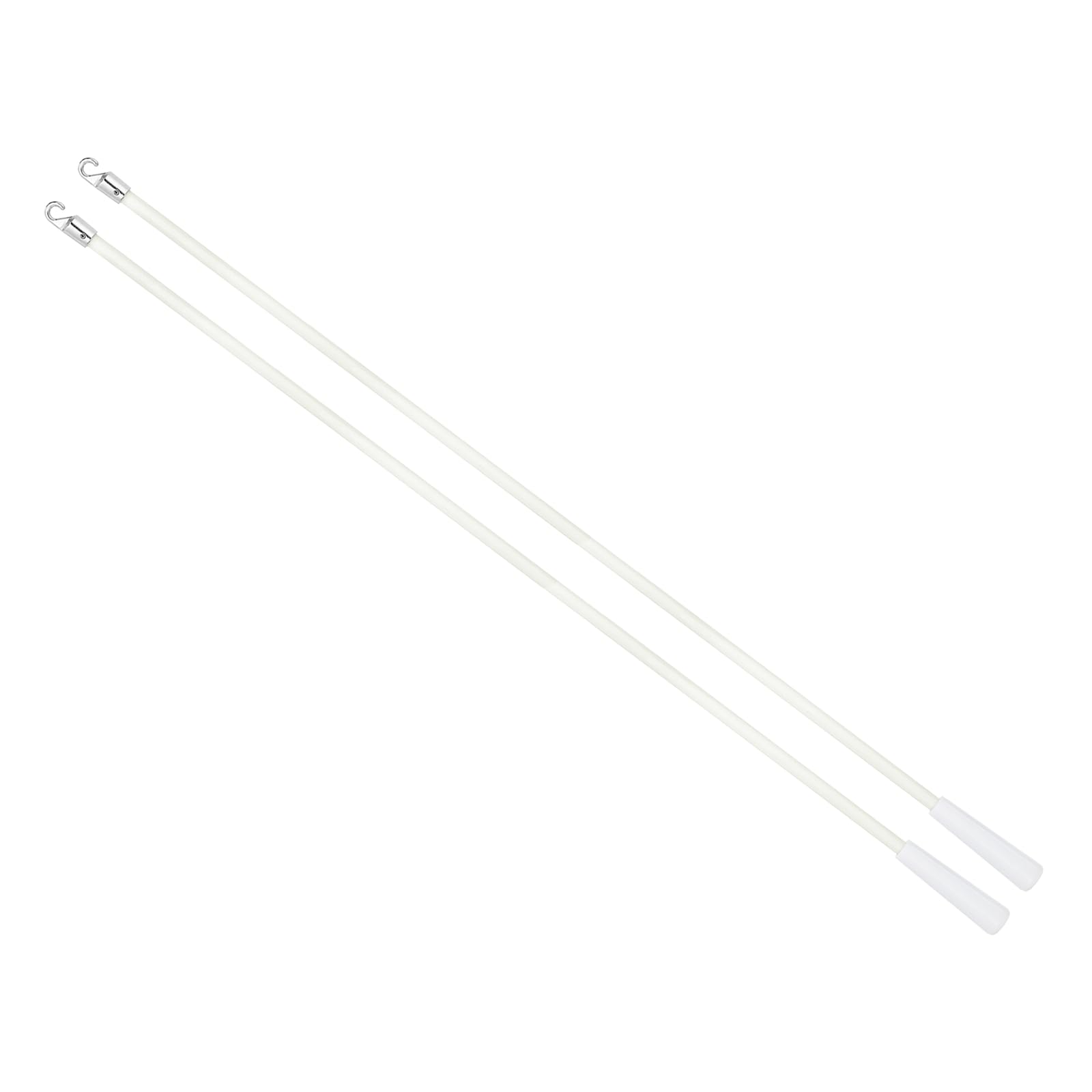 sourcing map 2Pcs 26" Blinds Wand Replacement, PVC Blinds Tilt Wand with Hook and Grip, Vertical Blinds Rod Stick for Window Curtain Opener Accessory, White