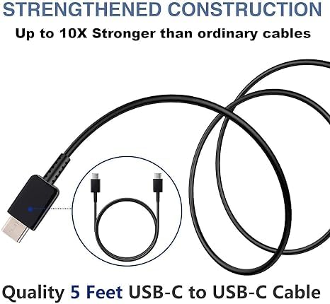 Image of Original Super Fast Type C to C Data Cable Supports 25W / 35W / 45W Compatible for Sam Sung Galaxy S21 / S21 Ultra / S20 / S20+ / S20 Ultra / M51 / M42 / F23 5G / M53 5G / M52 5G / M33 (Black) (VIP-107)