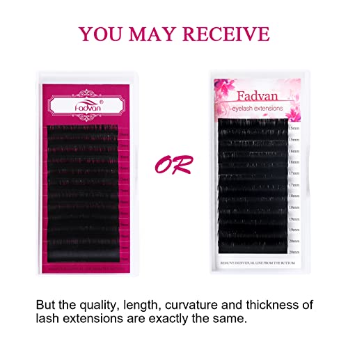 Lash Extension 0.20mm D Curl Mix 15-20mm Classic Eyelash Extension Silk Individual Lashes Faux Mink Eyelash Extension Supplies Silk Eyelashes by FADVAN (0.20mm-D, 15-20mm Mix)