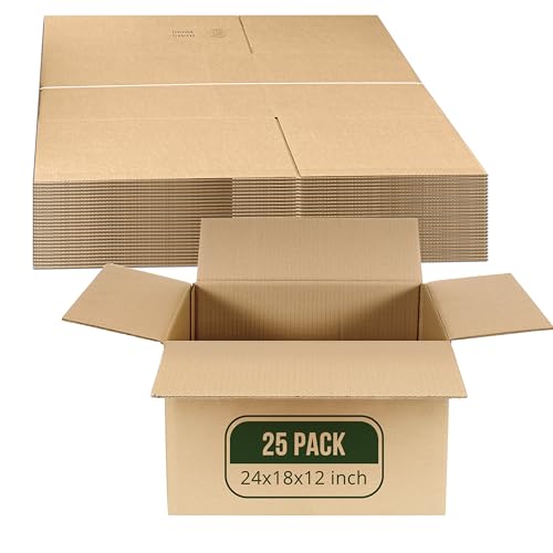 Image of 24x18x12 Shipping Boxes Large Moving Boxes, 25 Packs Corrugated Cardboard Boxes Shipping Box for Business Packaging Box