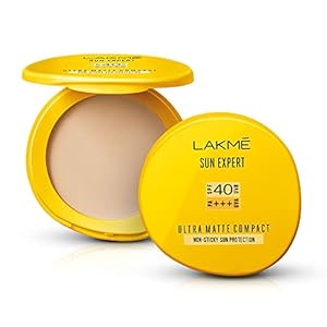 Lakmé Sun Expert Ultra Matte Spf 40 Pa+++ Compact, Non Greasy Non Sticky For Indian Skin, Gives Even-Tone Complexion, 7g