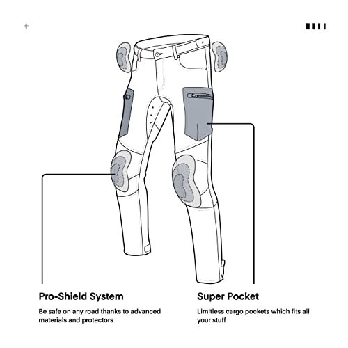 REBELHORN Urban III MotorradJeans Motorrad Hosen Herren | Aramidfaser Futter | Knie und Hüft Protektoren Stufe 2 | Belüftungslöcher | Lose Passform Motorradhose mit Protektoren