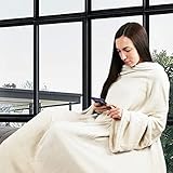 Photo Gallery banzaii coperta con maniche, plaid pile vestaglia con maniche da donna calda e morbida panna Photo Gallery banzaii coperta con maniche, plaid pile vestaglia con maniche da donna calda e morbida panna