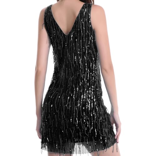 Image of women'Lace Tassels mini Dress Slip Sleeveless Party Club Dress