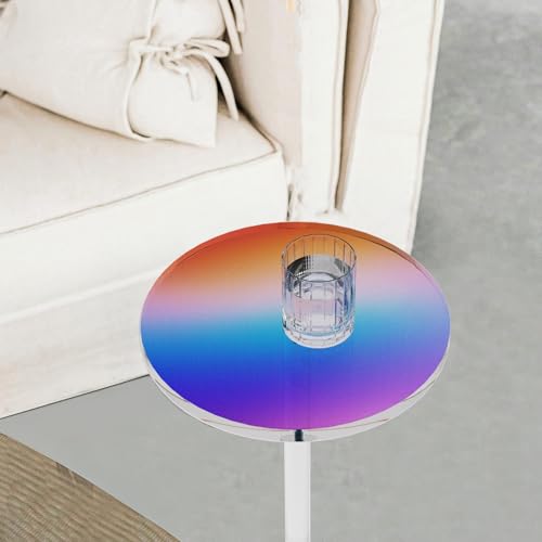 HuiDao Acrylic Side Table, Iridescent Drink Table for Small Spaces, 10" L x 10" W x 21.3" H, Round End Table for Living Room, Bedroom, Office, Easy Assembly - image 7