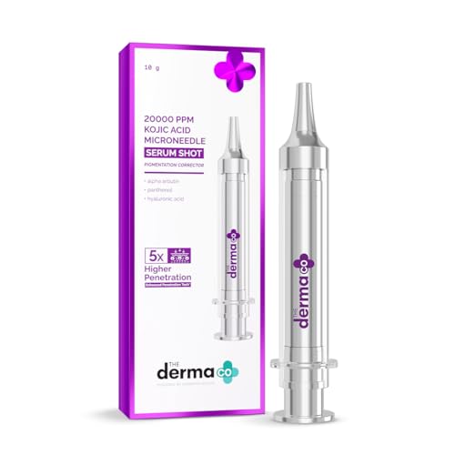 Image of The Derma Co. 20000 PPM Kojic Acid Microneedle Face Serum Shot for Pigmentation Correction & Skin Renewal | 5x Higher Penetration | Enhances Collagen Production | Alpha Arbutin | For Dark Spots Reduction -10g
