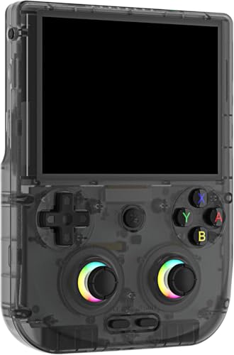 RG406V Android 13 Retro Game Console, 128GB Internal Storage + SD Card, 9000+ Titles, Powerful Performance, 4 IPS Touchscreen, Hall Effect Joysticks, Wi-Fi, Bluetooth (Transparent-Black, 128GB)