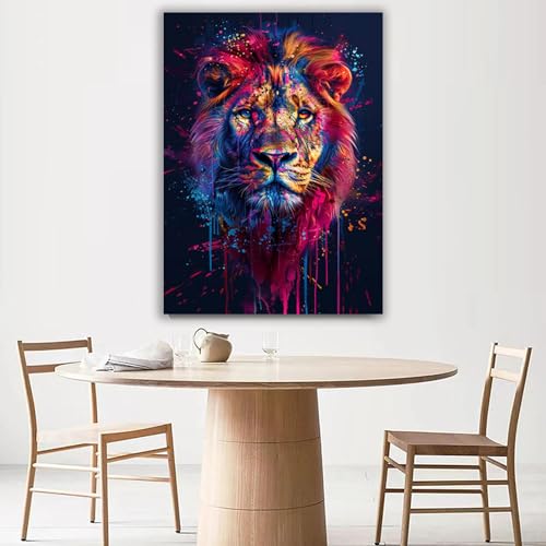 Impression sur toile animale 60x80cm encadrée pour salon