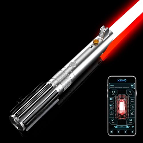 Adawlert Dueling Anakin SE Lightsaber Metal Light Saber APP Control Smooth Swing Force FX Sword 16 Sound Fonts RGB Color Changing Saber for Adults