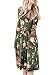 ZESICA Women's Long Sleeve Floral Pockets Casual Swing Pleated T-shirt Dress Olive Large