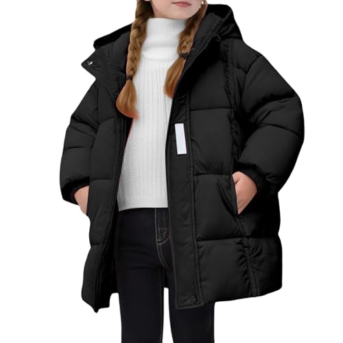 Youth Quilted down Jackets Winter Warm Lightweight Puffer Coats with Pockets Kids Boys Girls Zip up Hooded Outwear