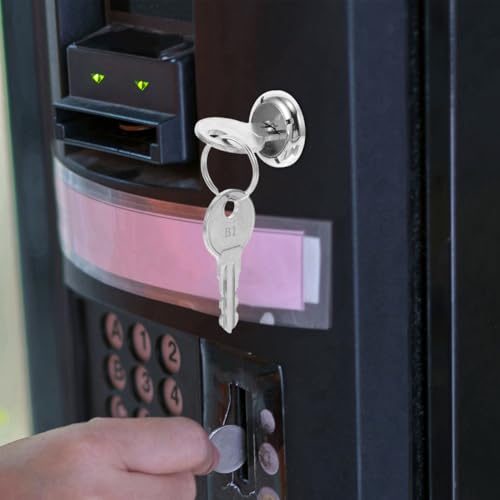 Image of Cabilock Vending Machine Lock Replacement with 2 Keys Tubular Cam Cylinder Lock for Gumball Candy Dispenser Zinc Alloy Secure Assembly 1.57 Inch Length