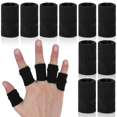 TIESOME 10 Stück Fingerschutz, Elastische Fingerschützer Fingerverband Fingerlinge für Sportverletzungen Fingerkuppenschutz für Basketball Volleyball Schlauchverband Finger zur Schmerzlinderung