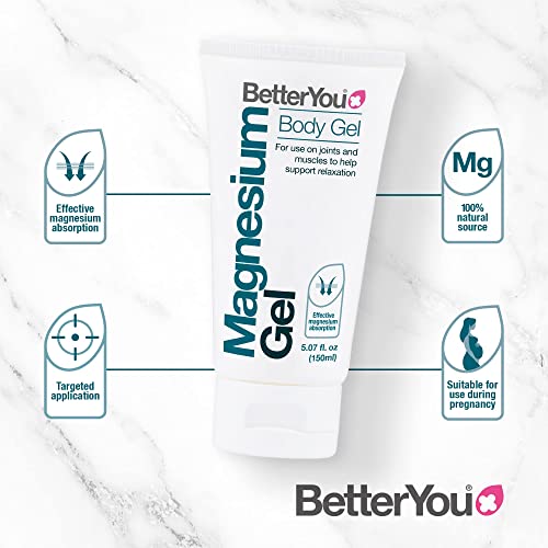 Betteryou Magnesium Body Gel - Targeted Application For Joints And Muscles - Dissolves Quickly And Aids In Promoting Relaxation - Encourages Healthy Bone Function - Post Workout Remedy - 5.07 Oz #TOP2