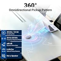 NEEWER UM04 AI USB omnidirektionales Tisch Kondensator Mikrofon, Silber – Ansicht 3