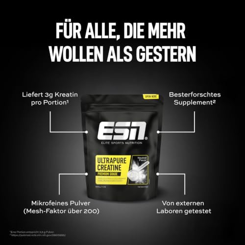 ESN Ultrapure Creatine Monohydrate - geschmacksneutral und vegan - 500 g – Ansicht 5