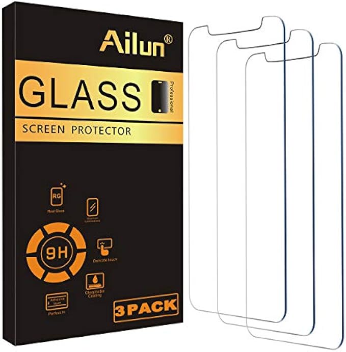 Ailun Glass Screen Protector for iPhone 12/12 Pro 2020 6.1 Inch 3 Pack Case Friendly Tempered Glass