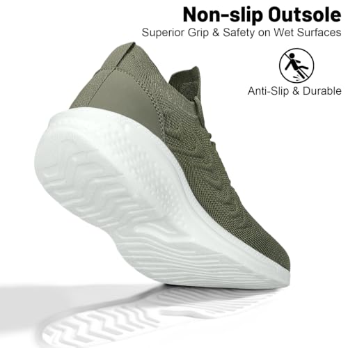 Image of Pujcs Womens Walking Running Shoes Slip-on Breathable Mesh Tennis Sneakers | Lightweight Non-Slip Shoes-Cushioned Athletic Sneakers for Gym Hiking Workout Casual Work