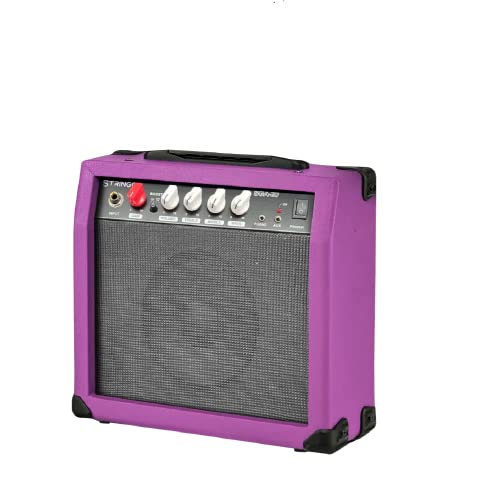 Stringo 20 Watt Guitar Amplifier Purple .Practice Mp3 Input .Clean And Overdrive Channel #TOP5