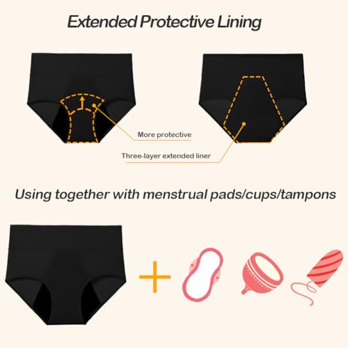 Image of Period Underwear for Women 3 Layers Breathable Menstrual Period Panties