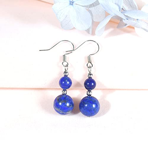 Genuine Stone Beaded Earrings 7 Pairs Dangle Earrings Chakra Earring Healing Crystal Lightweight Colorful Gemstone Earrings Gifts for Women Mom4