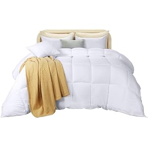 Utopia Bedding Couette 220 x 240 cm, Couette Douce et Confortable avec Languettes d’angle, Confort Toute l’année (Blanc)