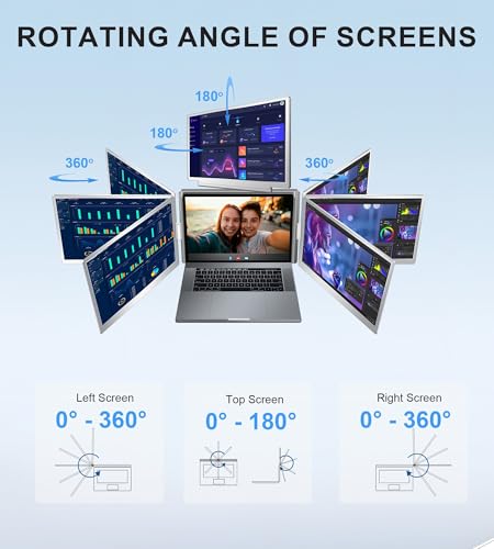FOPO 16" Laptop Screen Extender, 1200P IPS Quad Monitor - image 7