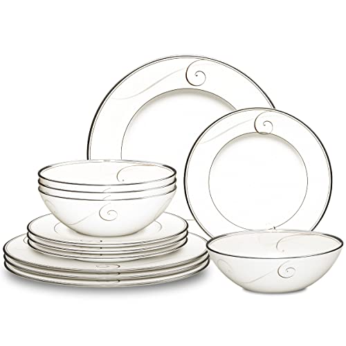 Noritake Platinum Wave 12-Piece Set in White, Large
