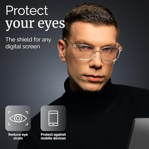 Image of IFLASH | Zero Power Blue Cut Computer Glasses | Gaming Glasses | Anti Glare, Lightweight & Blocks Harmful Rays | UV Protection Specs | Men & Women | Medium