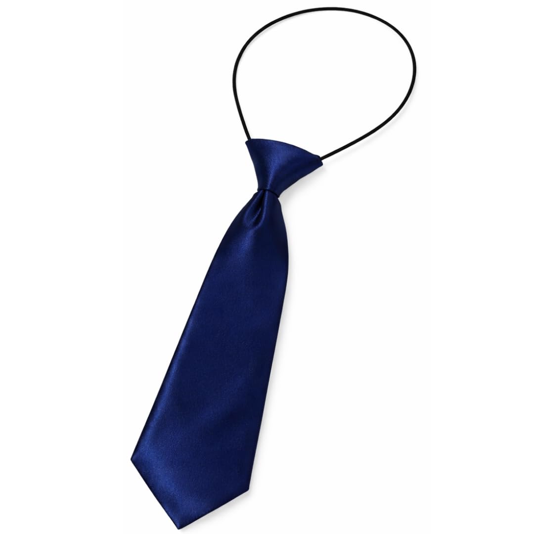 WS UK Kids Pre-Tied Necktie With Loop [Navy Blue]