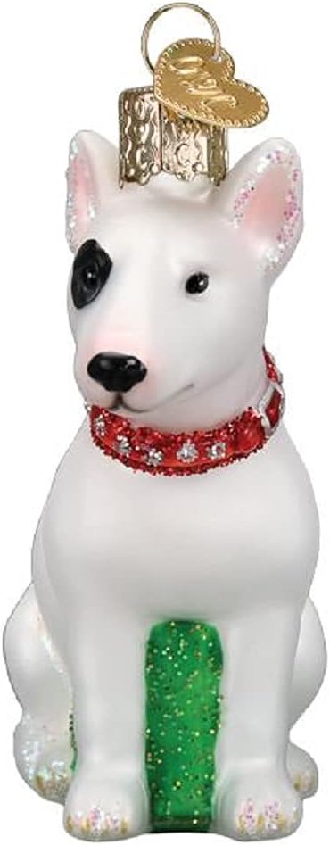Old World Christmas Ornaments Bull Terrier Glass Blown Ornaments for Christmas Tree