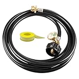 DOMINOX Propane Hose Adapter 5ft with Propane Tank Gauge, Type 1 QCC 1 POL Tank Connect to 1lb to...