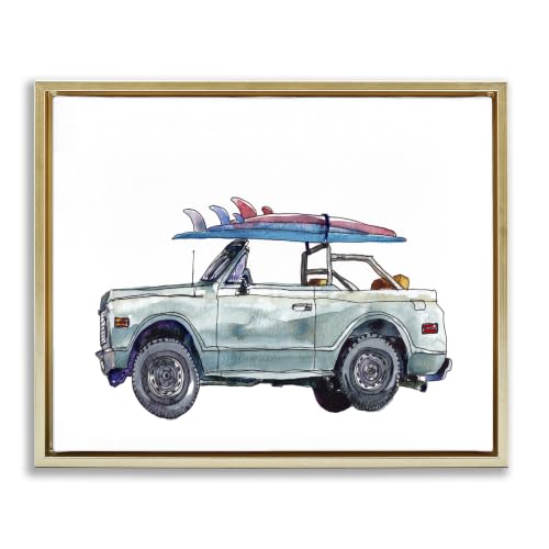 Beach Cruiser Surfboard Nautical, 16 x 20 Inch Canvas in Floater Frame