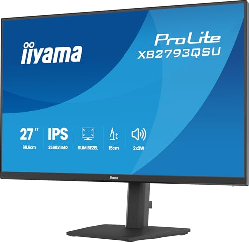 iiyama ProLite XB2793QSU B1 Écran LED 27 2560 x 1440 QHD @ 75 Hz IPS 350 cdm² 1000:1 1 ms HDMI DisplayPort haut parleurs - vue 7