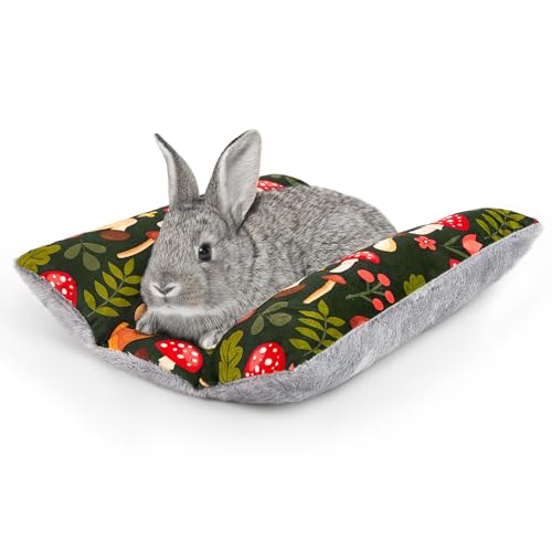 Hedgeink Rabbit Bed 15X14Thickened and Soft Bunny Bed Washable Cuddle Cushion Plush Mat Double-Sided Plush Small Pet Flop Mat Cotton Pillow for Rabbit