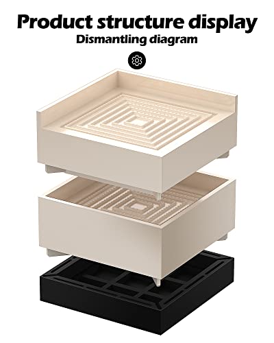 Furniture Risers, Tclouda Bed/Sofa/Desk/Table/Chair Leg/Fridge Lifts To 1.5, 3 And 4 In, Square Adjustable Risers Blocks For Extenders, Heavy Duty Supports Up To 1300 Lbs, 4 In-Apricot-Square #TOP7