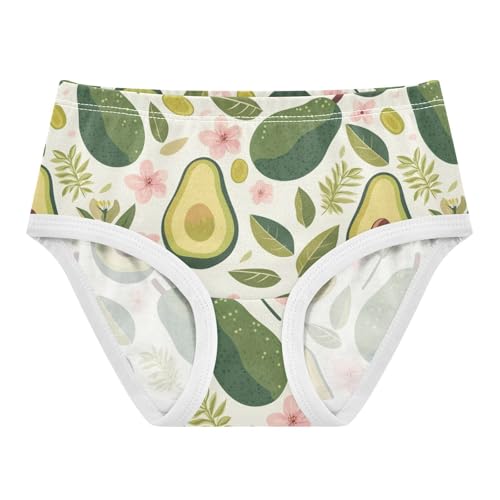 Wusikd Avocado Girls' Underwear Cotton Leaves Flowers Girls Briefs Soft Toddler Underwear 2T