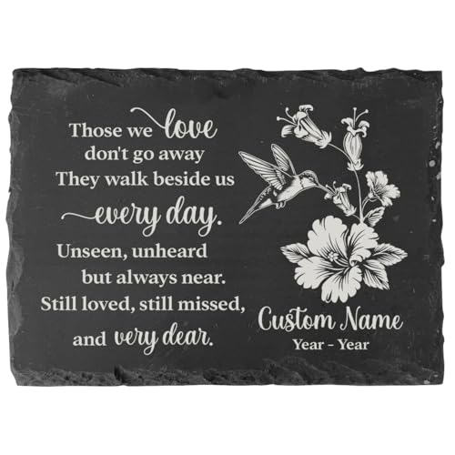 Personalized Memorial Slate Stone - Those We Love Stone, Stepping Stone Garden Stone Plaque, Memorial Rectangle Stones for Loved Ones, Sympathy Gift