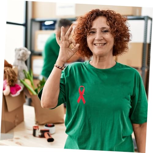 Cinta roja en lazo con alfiler para identificar colaboradores en colectas benéficas 8