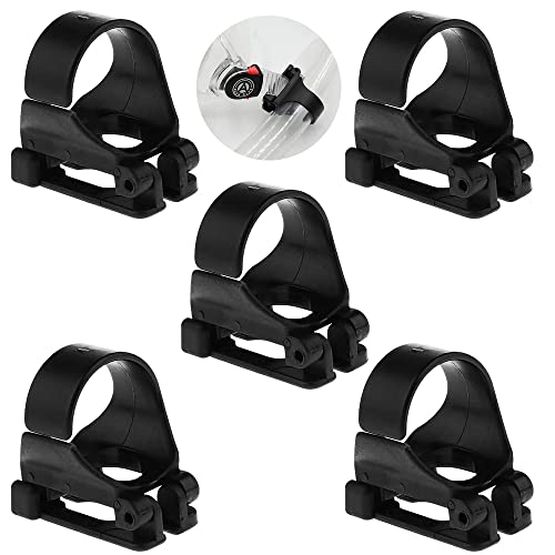IRYNA 5 Pack Black Snorkel Clip Universal Snorkel Holder Clip High Performance Air Tube Keeper Snorkel Retainer for Scuba Diving Snorkeling Equipment (25mm)