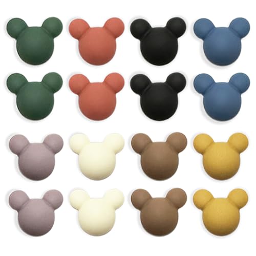16 pcs - Cute Mouse Magnets Small Colorful Powerful Decorative Magnets for Fridge Whiteboard Locker (16 Pcs - Velvet)