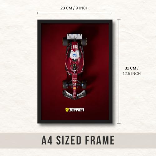 Image of ArtAction Ferrari Formula One Wall Frame Poster | F1 Racing Car Poster Art for Bedroom, Living Room & Office | A4 Size | Framed Ferrari Formula 1 Poster Gift for Men, Boys & Motorsport Fans