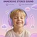 ADOOPE Wired Kids Headphones with USB C Plug, 85dB Safe Volume, Adjustable Headband, Tangle-Free Cord Headphones for School, Tablet, Travel (Light Purple & Pink, Without Microphone)