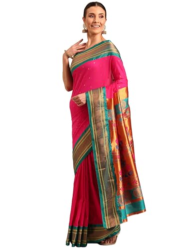 Varkala Silk Sarees Maharani Paithani Saree 5.5 Meter Silk Blend ...